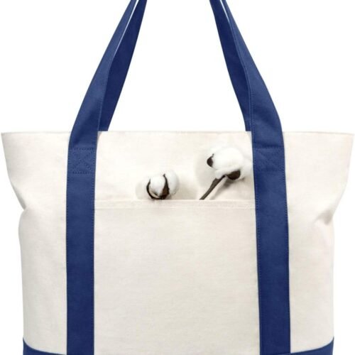 Heavy Duty Cotton Canvas Tote Bag with Reinforced Stitching