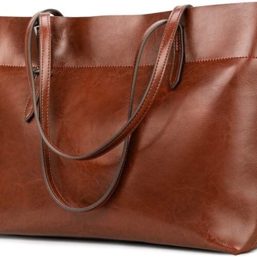 Waxed Cowhide Leather Travel Handbag with Adjustable Straps