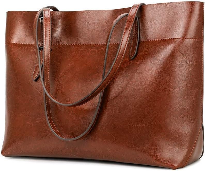 Waxed Cowhide Leather Travel Handbag with Adjustable Straps
