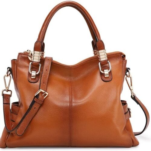 Leather Travel Handbag with Detachable Strap
