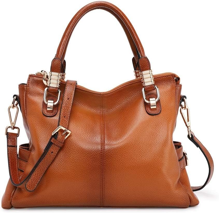 Leather Travel Handbag with Detachable Strap