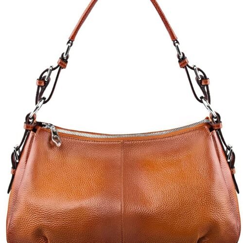 Oil Wax Pebbled Leather Travel Handbag