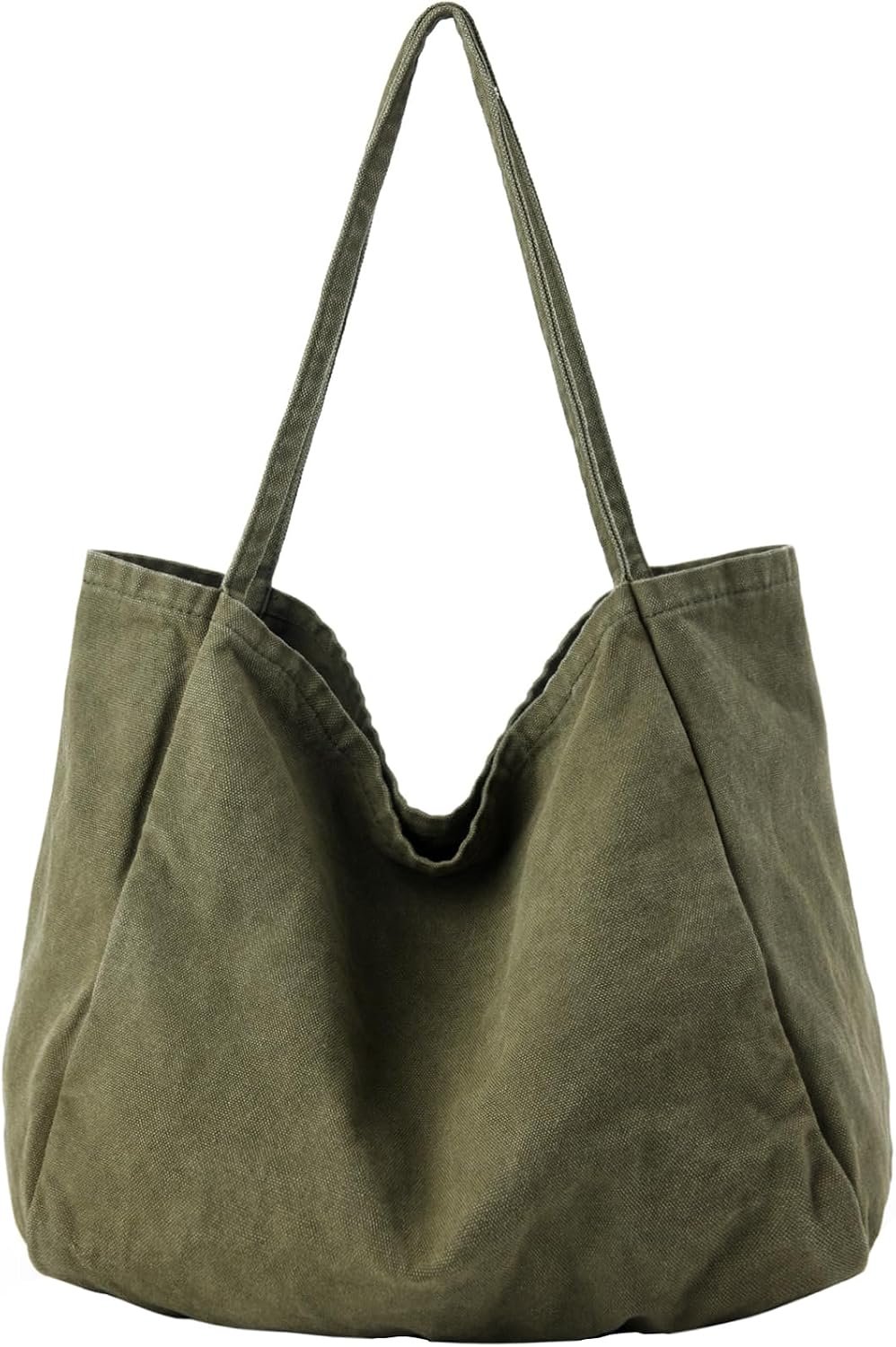 Large Canvas Shoulder Bag with Roomy Main Compartment