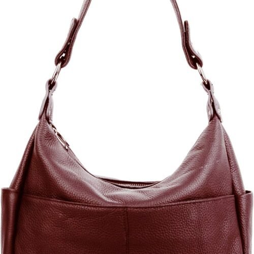 Genuine Cowhide Leather Travel Handbag with Removable Strap