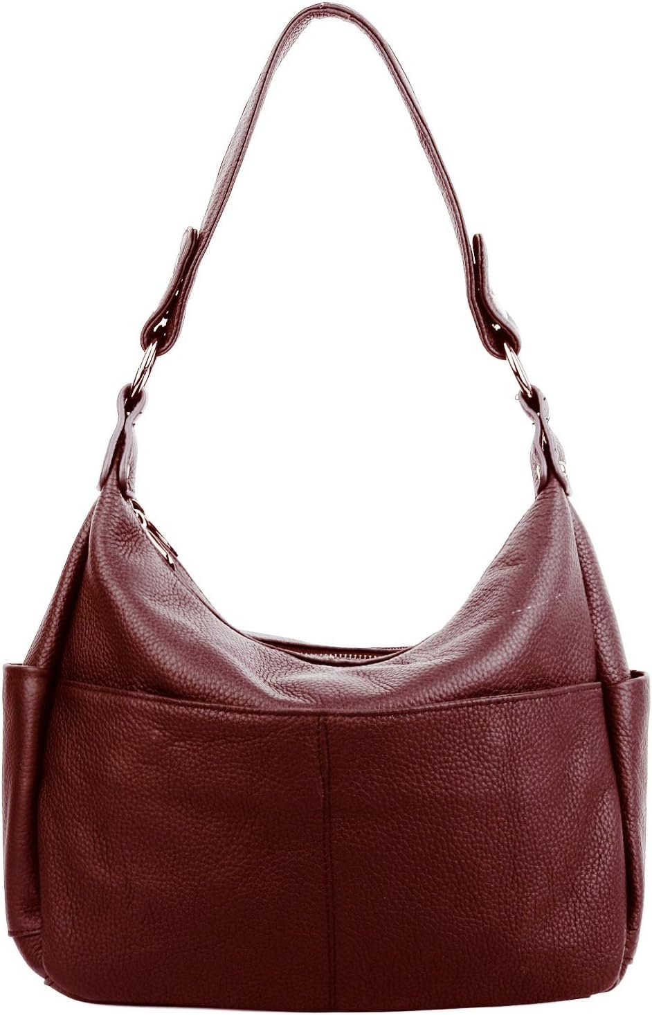 Genuine Cowhide Leather Travel Handbag with Removable Strap