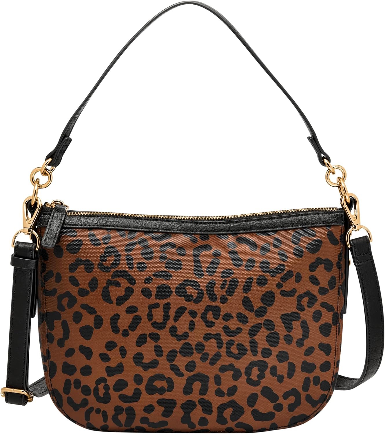 Coated Canvas Crossbody Travel Handbag with Shoulder Strap