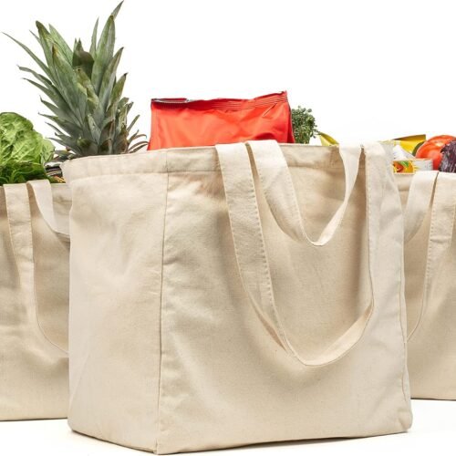 Reusable Canvas Grocery Bag for Shopping and Daily Errands